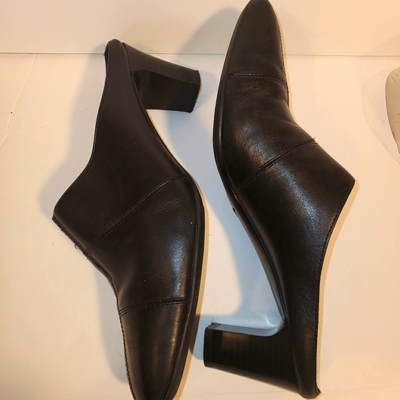 LIFESTRIDE BLACK LEATHER OPENBACK SLIDES SIZE 7 - Picture 8 of 15